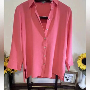 Juniper & Lime Women’s size small tunic button-down Blouse orange